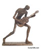 Bronze Crouching Guitar Player Figurine